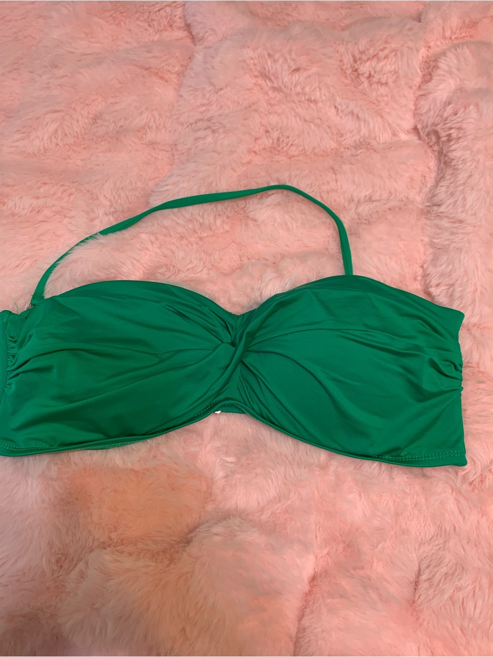 Mossimo Supply Co. Green Twist Bandeau Bikini Top
